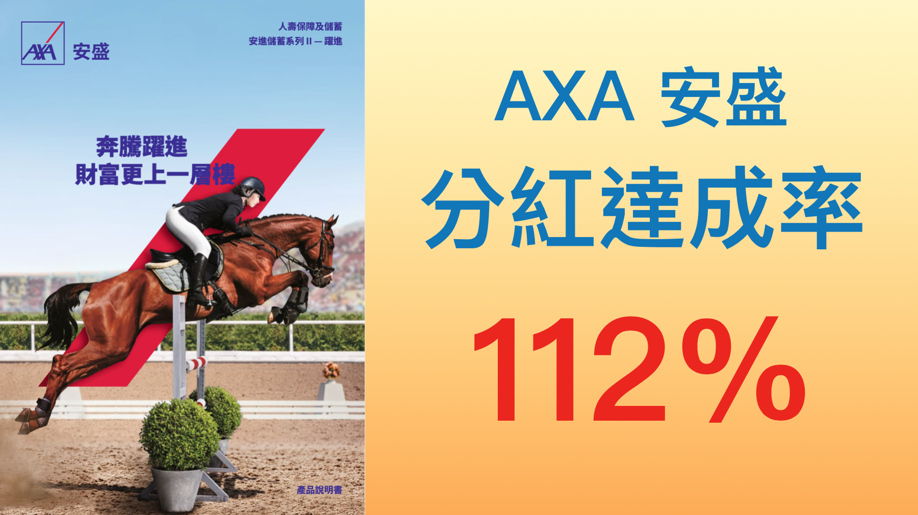 香港保險】 AXA[安進儲蓄計劃II-躍進] 該系列分紅實現率高達112% -